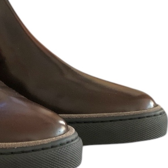 BRUNELLO CUCINELLI Monili Brown Leather Crystal Chelsea Boots - Picture 6 of 10